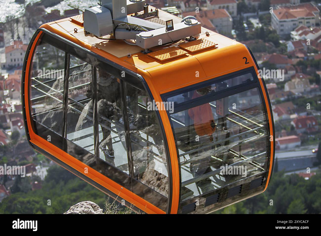 Mit der Seilbahn auf den Berg Sdr in Dubrovnik Kroatien Stockfoto