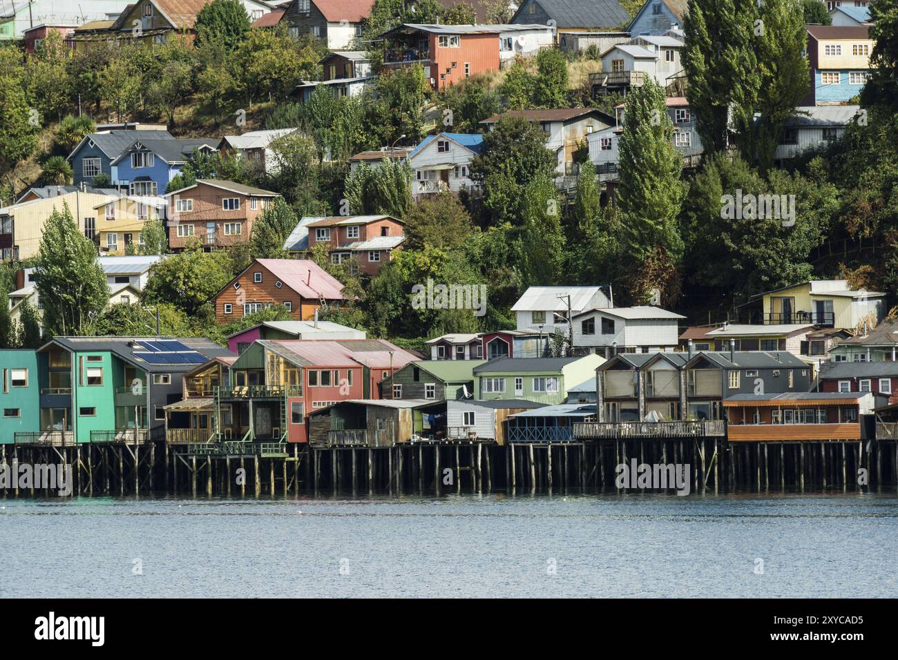 Palafitos, Castro, Archipielago de Chiloe, Provincia de Chiloe, Region de Los Lagos, Patagonien, Republica de Chile, America del Sur Stockfoto