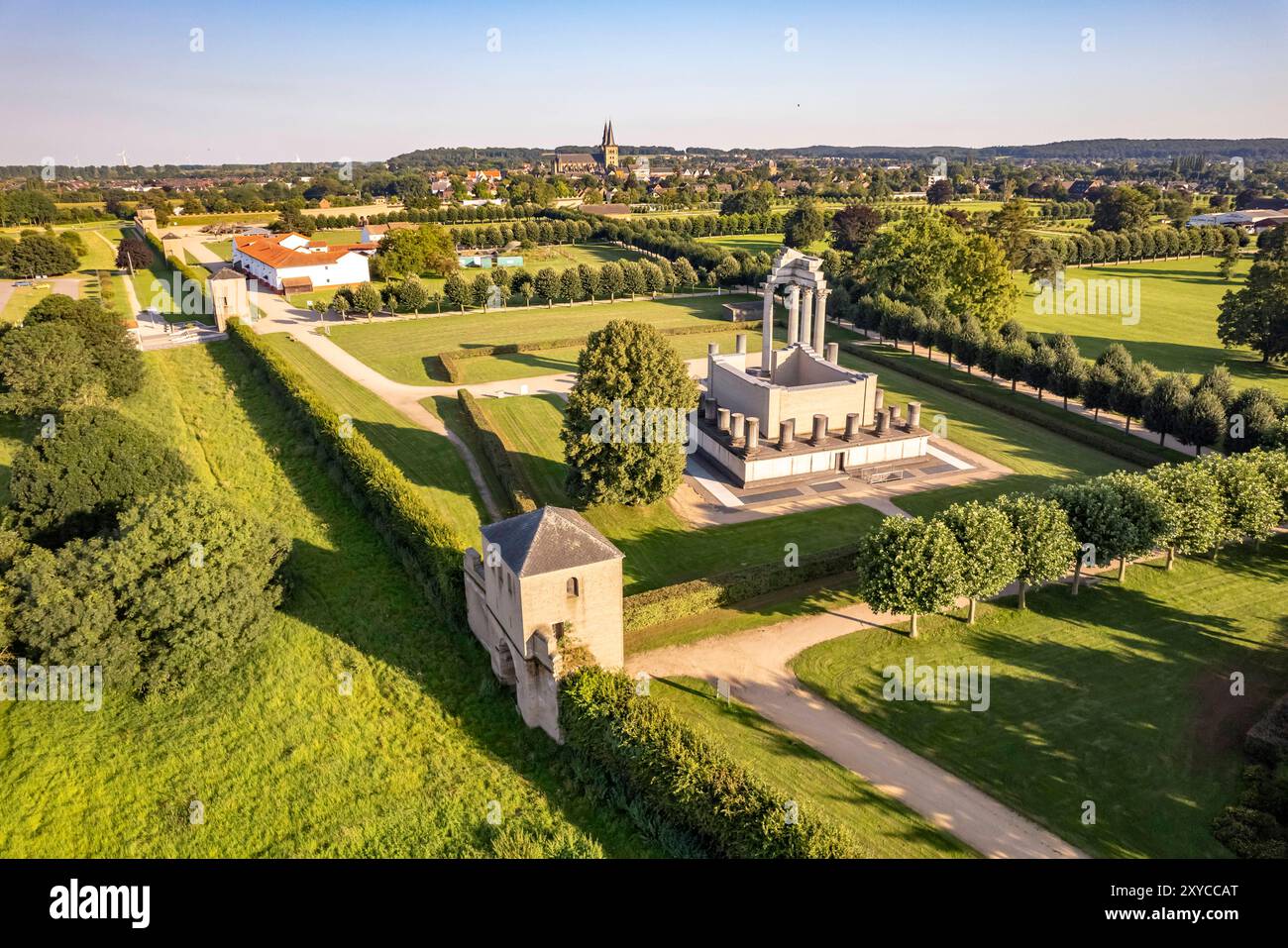 Archäologischer Park Xanten der Archäologische Park in Xanten von oben gesehen, Niederrhein, Nordrhein-Westfalen, Deutschland, Europa Archäologische P Stockfoto