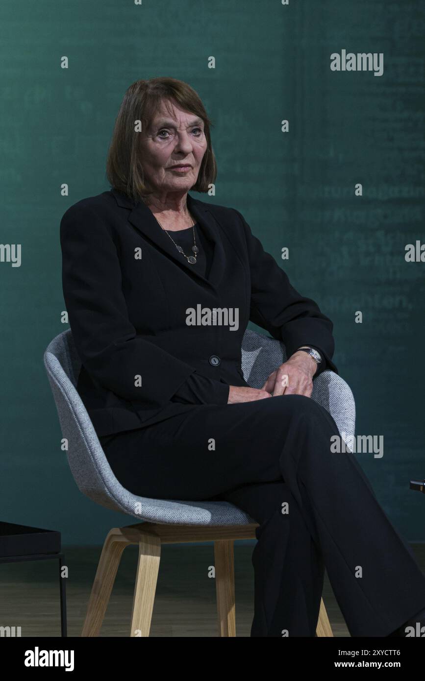 FRANKFURT AM MAIN, 20. Oktober 2023: Monika Maron (*1941, deutsche Schriftstellerin) auf der 75. Frankfurter Buchmesse, Europa Stockfoto