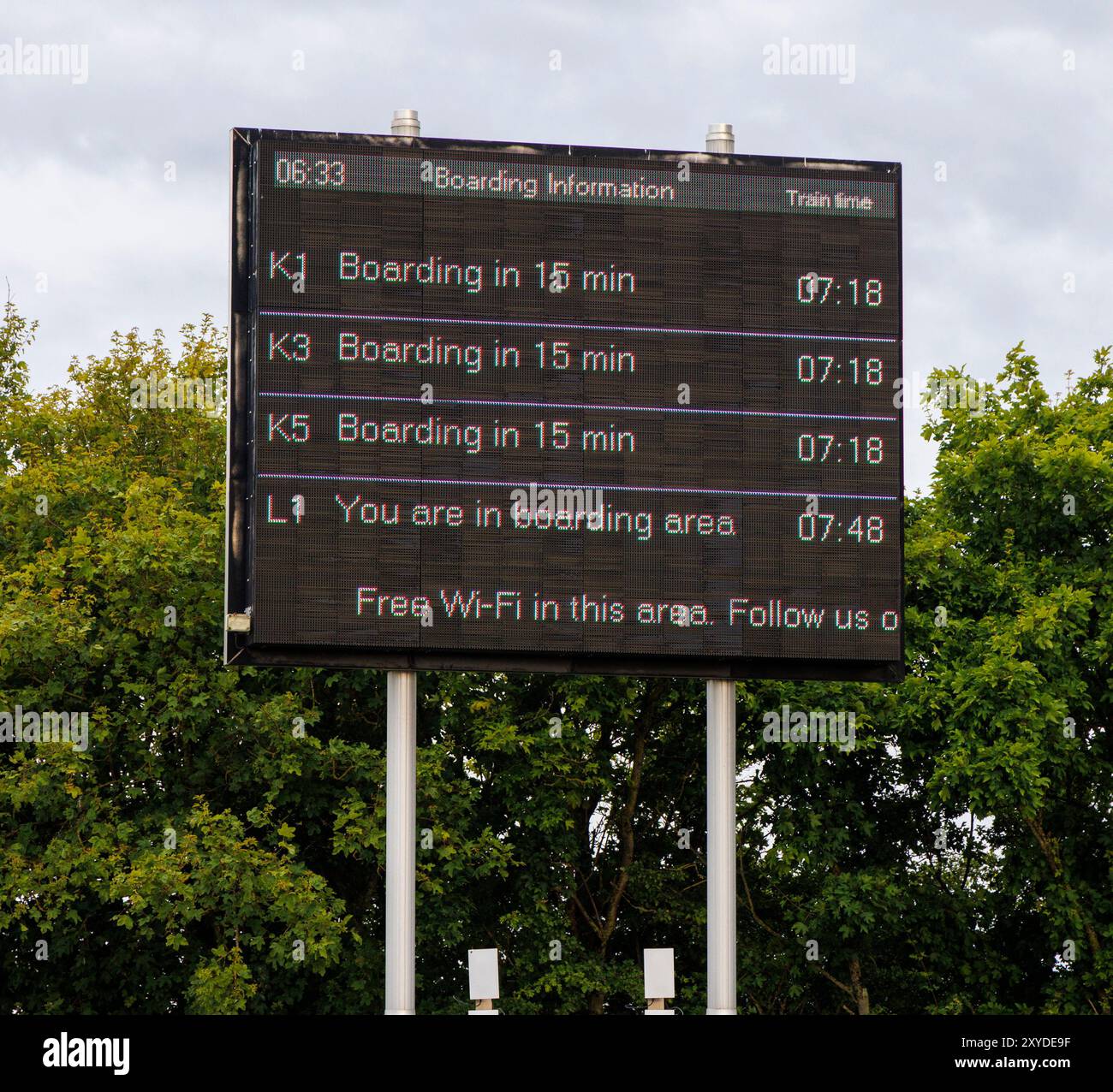 Hinweisschild für Kanaltunnel, Folkestone, England, Großbritannien Stockfoto