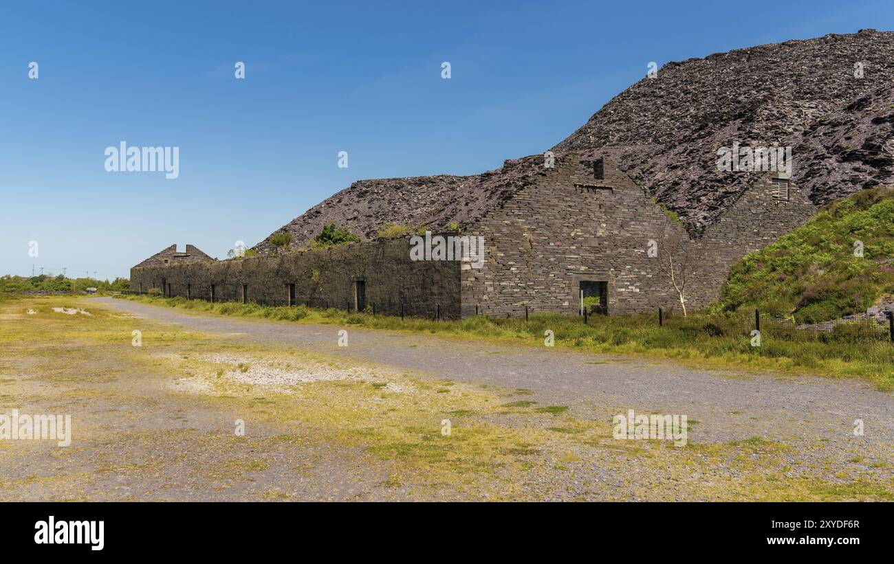 Verfallenes Haus an der Dinorwic Steinbruch in der Nähe von Llanberis, Gwynedd, Wales, Großbritannien Stockfoto