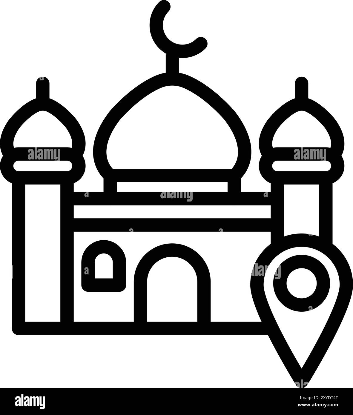 Lage der Moschee Vektorsymbol Konstruktionsabbildung Stock Vektor