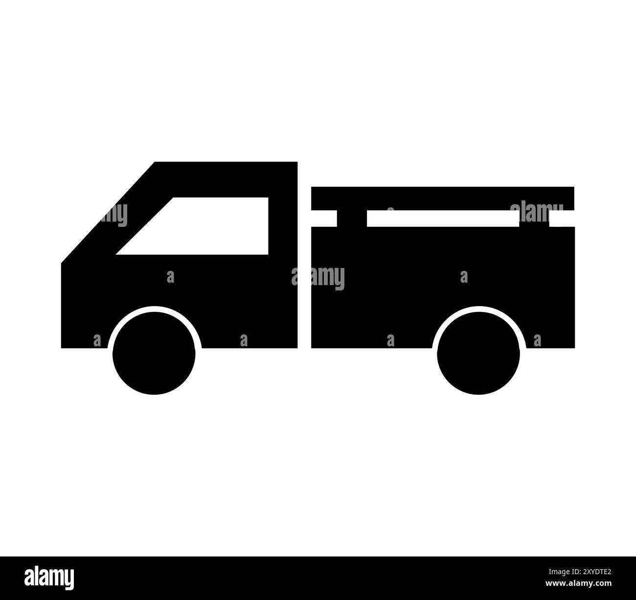 Lkw-Symbol in Vektor auf weißem Hintergrund dargestellt Stockfoto