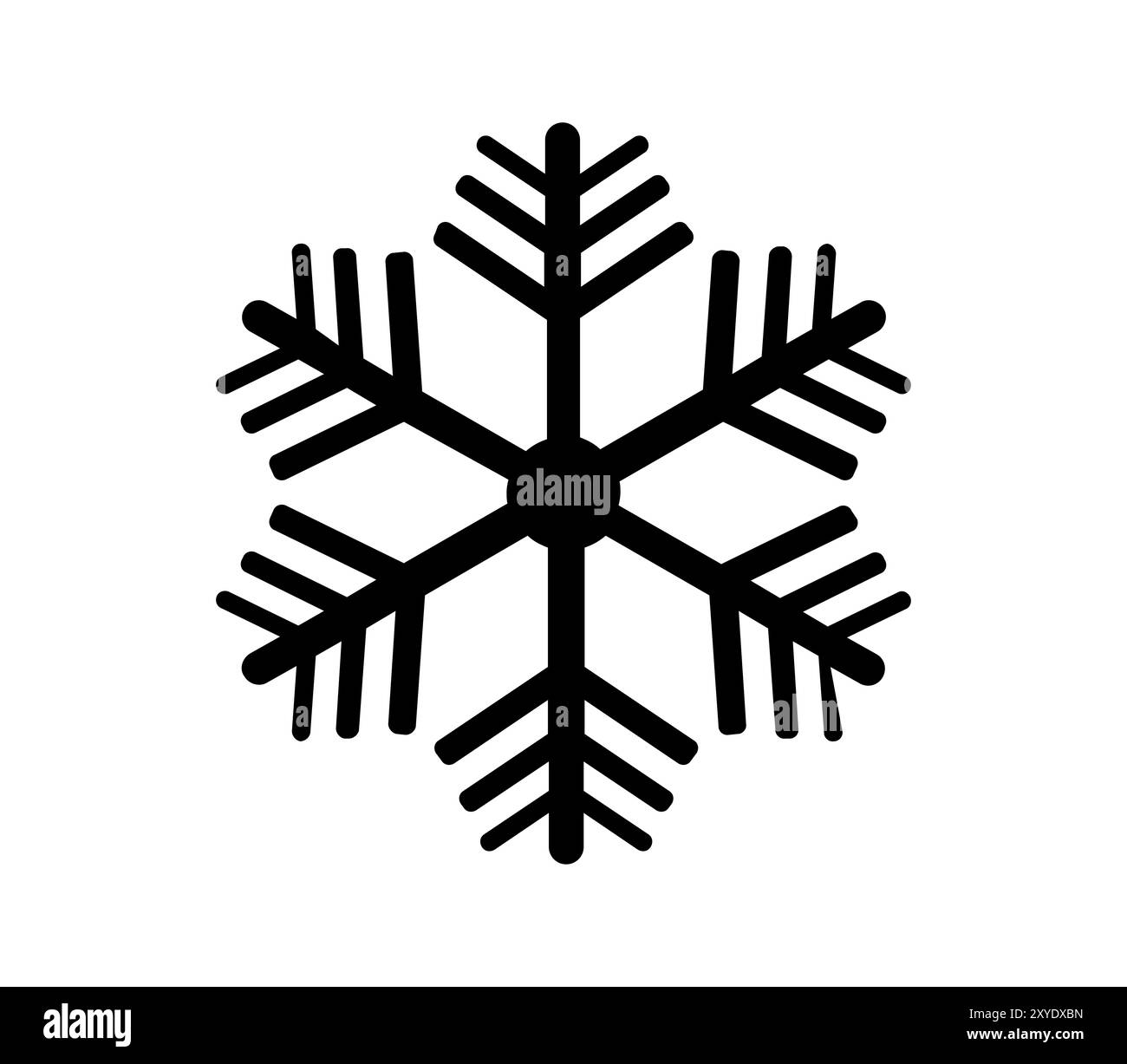 Schneeflocken-Symbol im Vektor auf weißem Hintergrund Stockfoto