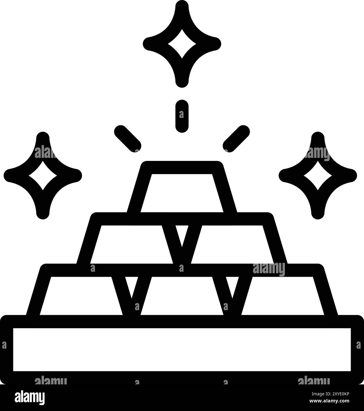 Goldbarren Vektor-Symbol Design-Illustration Stock Vektor