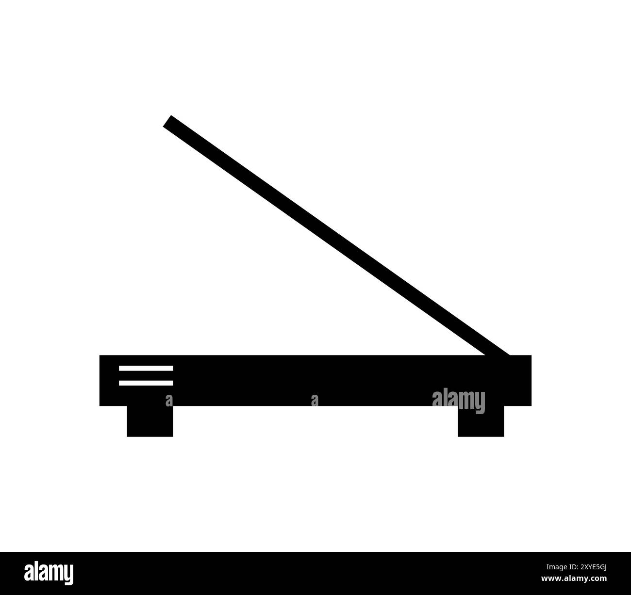 Scannersymbol in Vektor auf weißem Hintergrund dargestellt Stockfoto