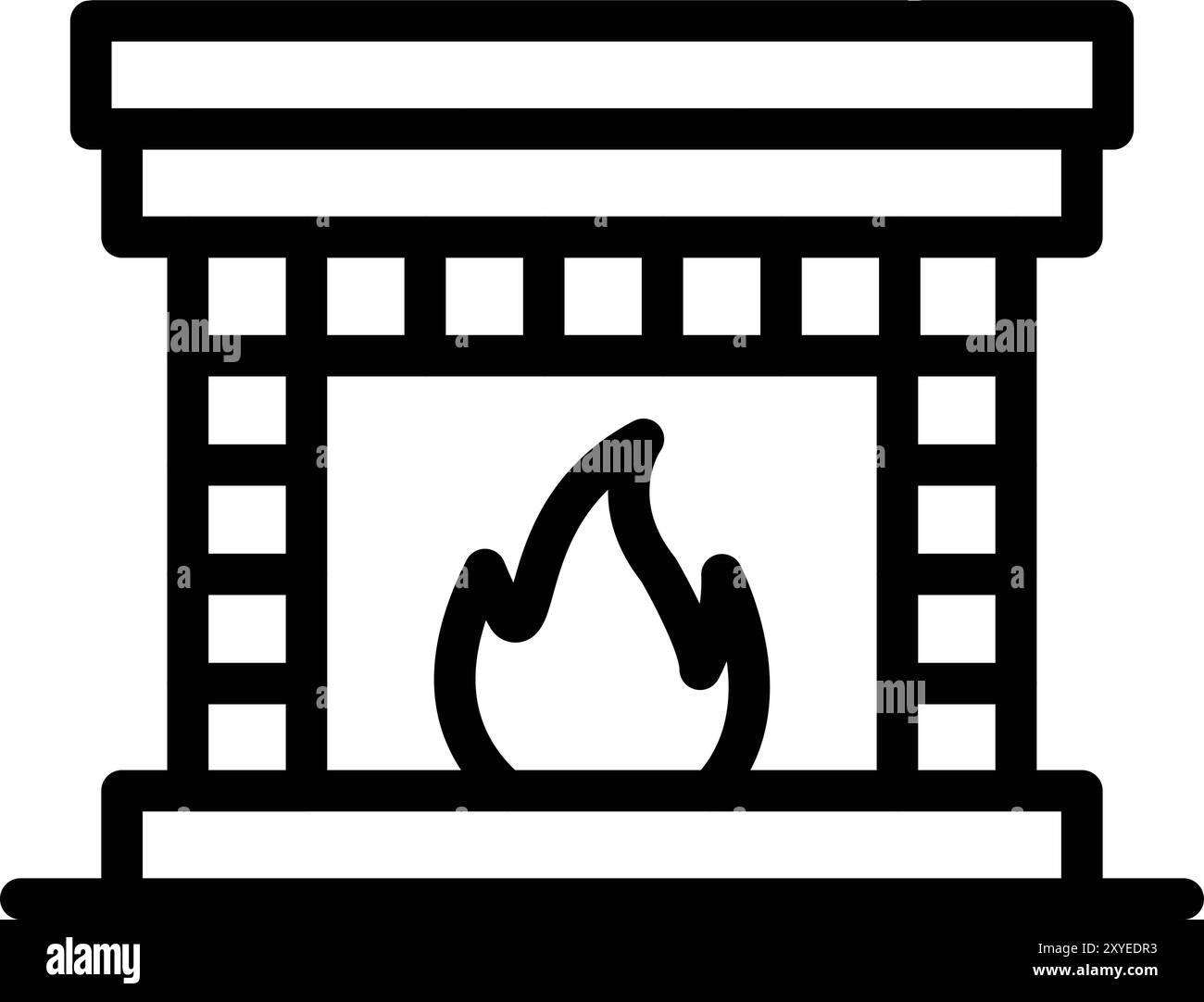 Kamin Vektor Symbol Design Illustration Stock Vektor