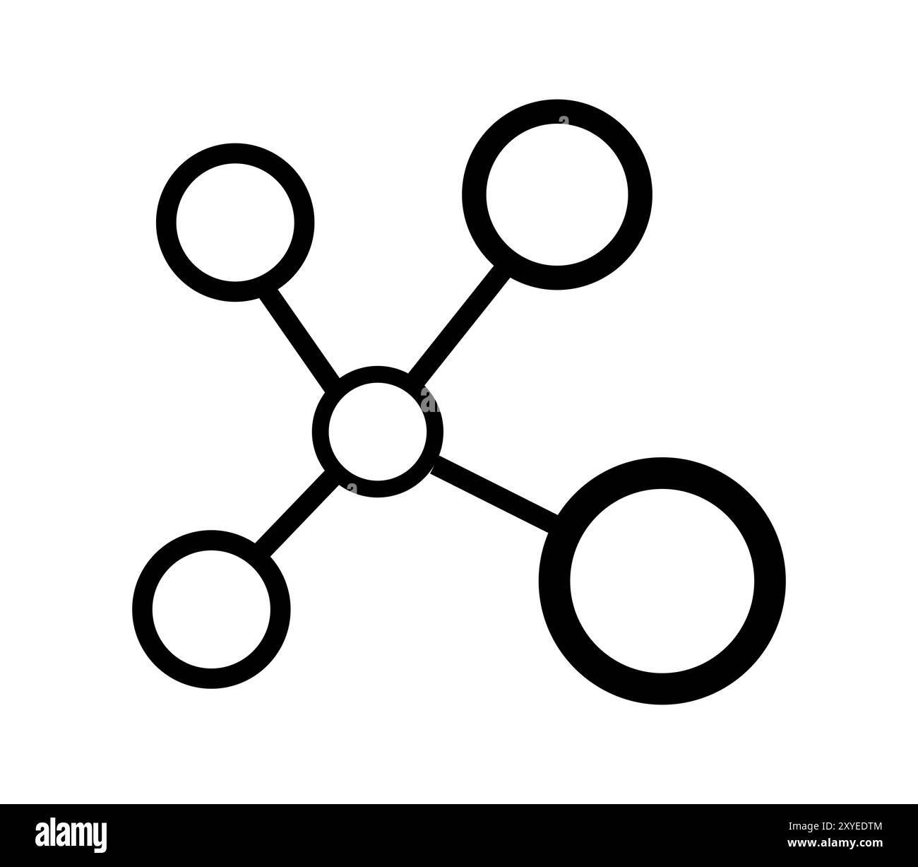 Molekül-Symbol im Vektor auf weißem Hintergrund Stockfoto