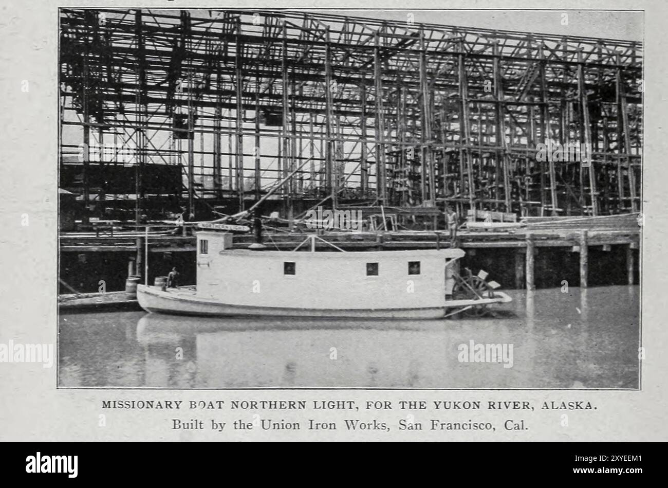 MISSIONSBOOT NORTHERN LIGHT, FÜR DEN YUKON RIVER, ALASKA. Erbaut von den Union Iron Works, San Francisco, Cal. Aus dem Artikel DIE STEIGENDE NACHFRAGE NACH LIGHTDRAUGHT-DAMPFERN. Von Waldon Fawcett vom Engineering Magazine gewidmet dem Industrial Progress Band XIX 1900 The Engineering Magazine Co Stockfoto