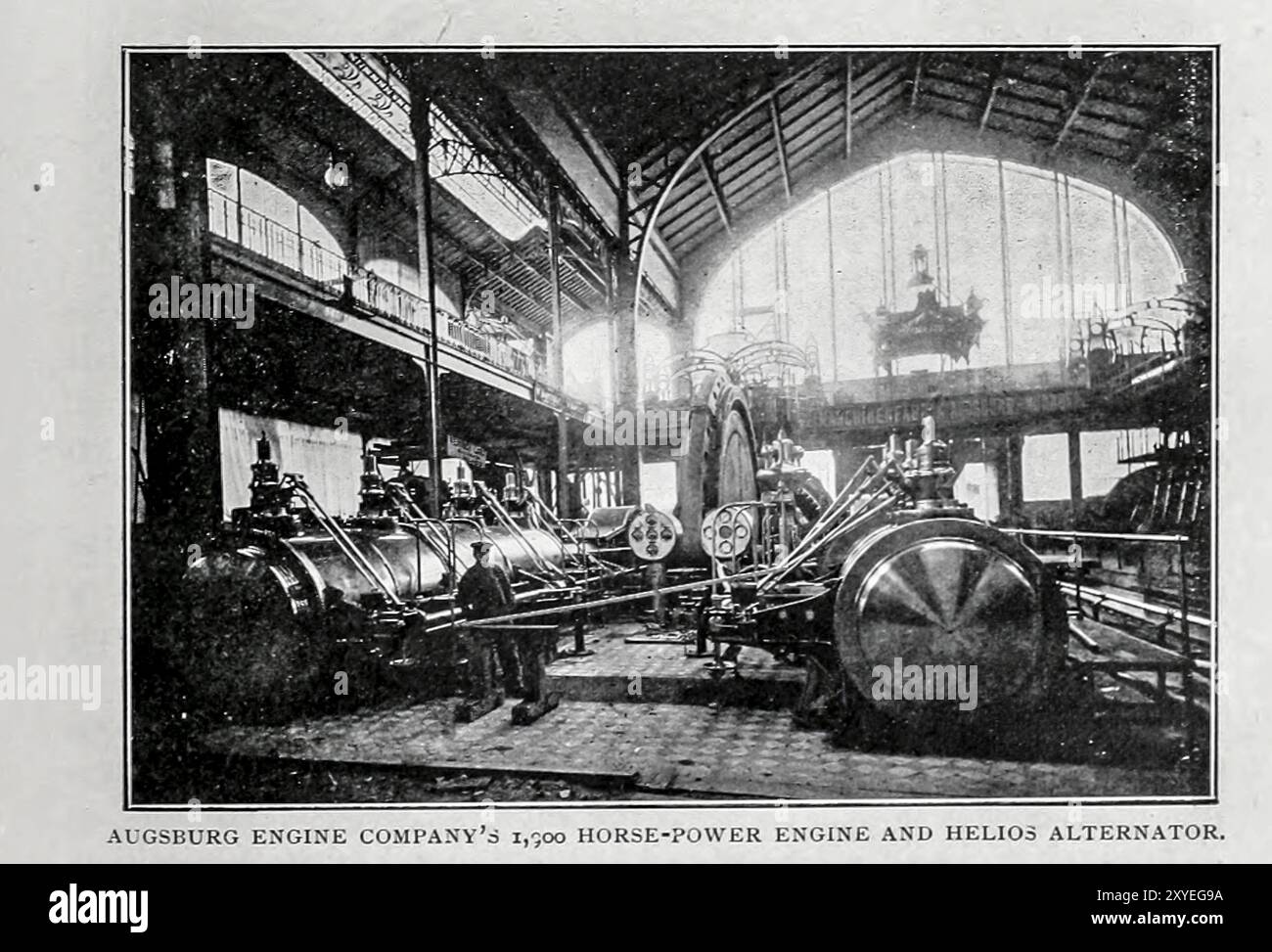 AUGSBURGER MOTORENHERSTELLER 1.000 PS und Helios Generatoren aus dem Artikel POWER FEATURES DER PARISER AUSSTELLUNG. Von W. H. Donner. Vom Engineering Magazine widmet sich Industrial Progress Band XIX 1900 The Engineering Magazine Co Stockfoto