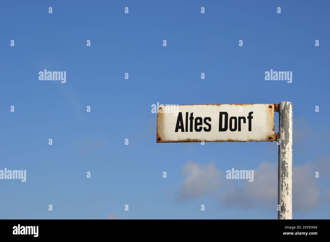 Straßenschild in Alt-Lostau bei Magdeburg Stockfoto