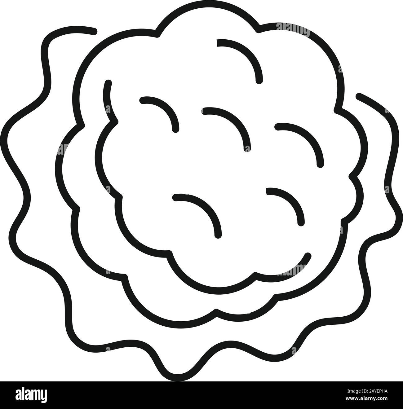 Einfaches Vektorsymbol eines Kopfes mit Hydrokultur, Draufsicht Stock Vektor