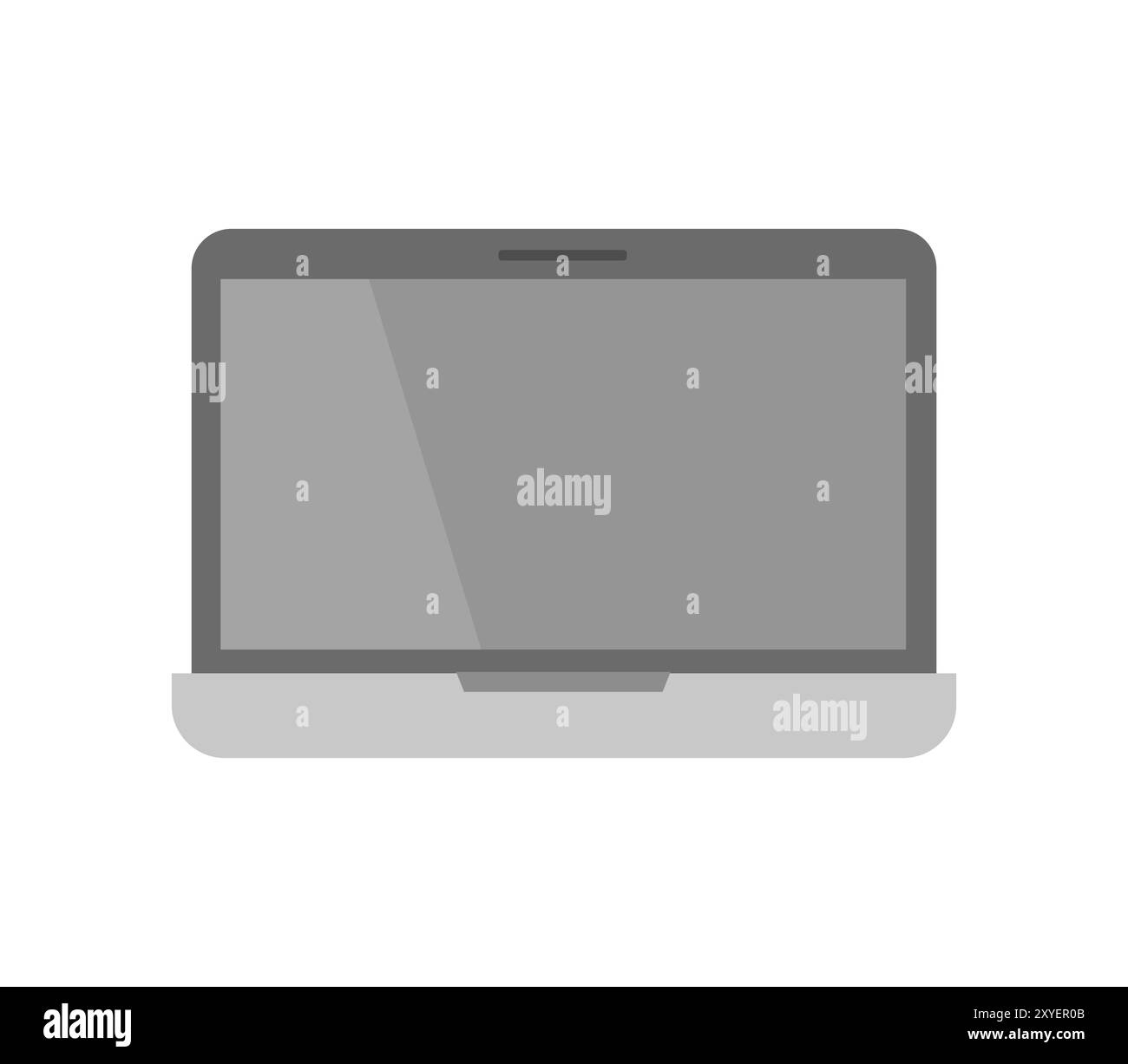 Laptop-Symbol mit Vektor auf weißem Hintergrund Stockfoto