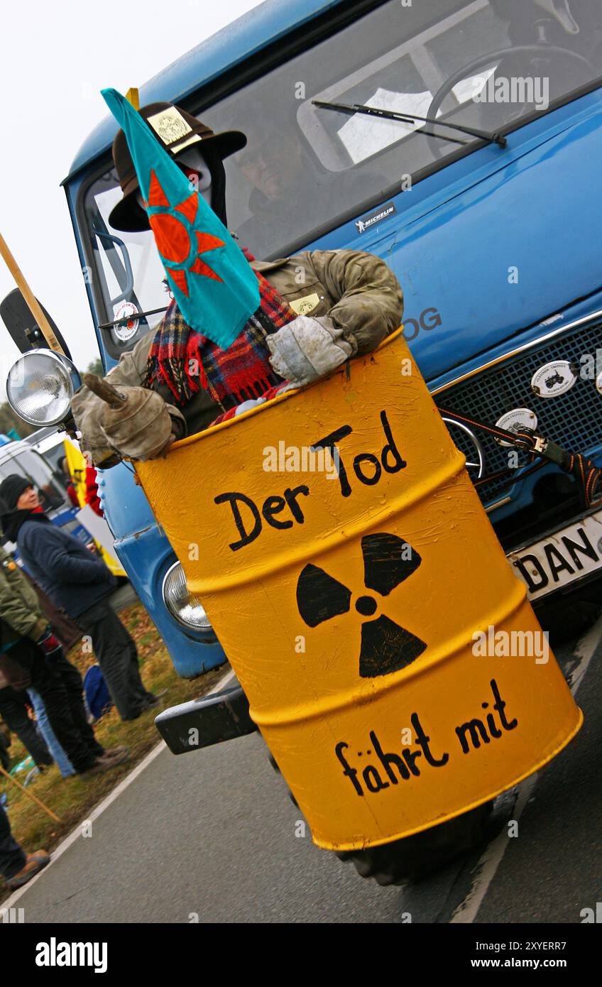 Anti-Nuklear-Protestaktion, Dannenberg, Gorleben, November 2011 Stockfoto