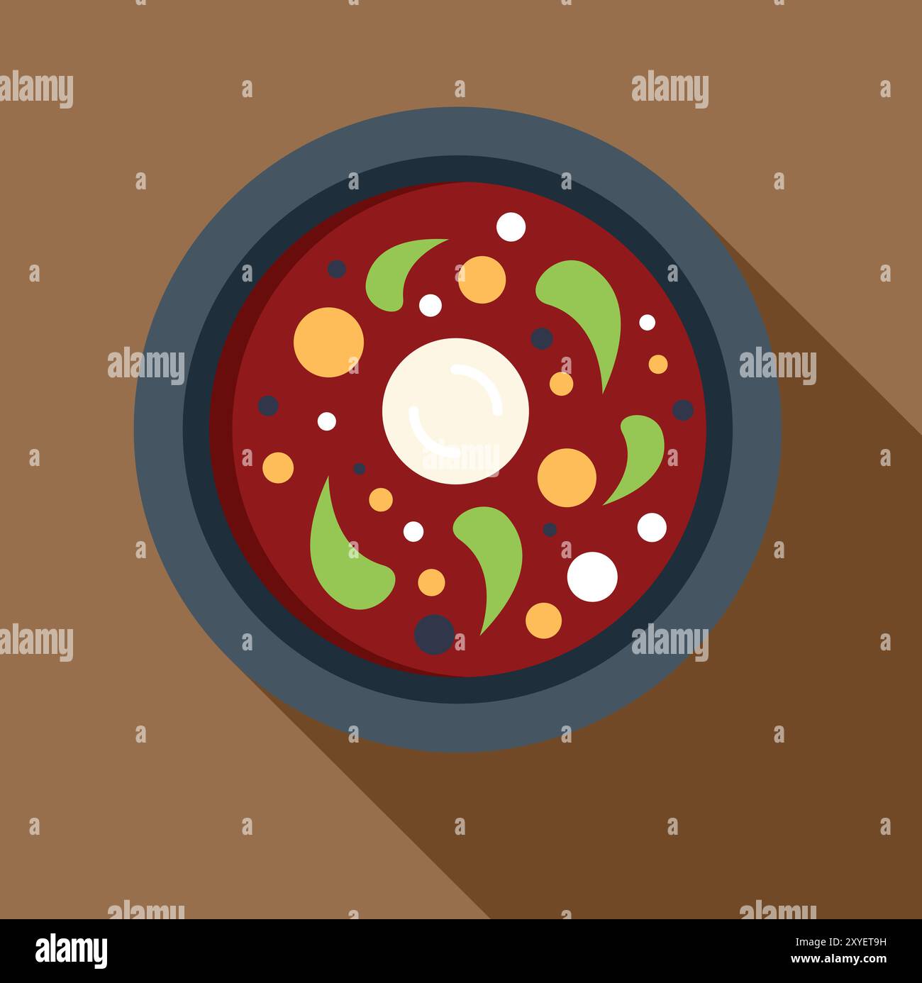 Traditionelle asiatische Suppe Pho bo mit Nudeln, Fleisch und Gemüse in einer Schüssel auf dem Tisch Stock Vektor