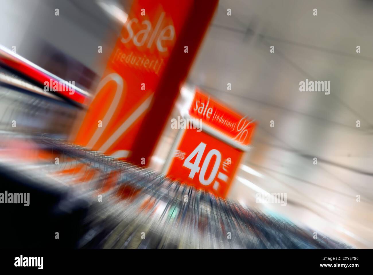 Schild mit reduzierten Preisen Stockfoto