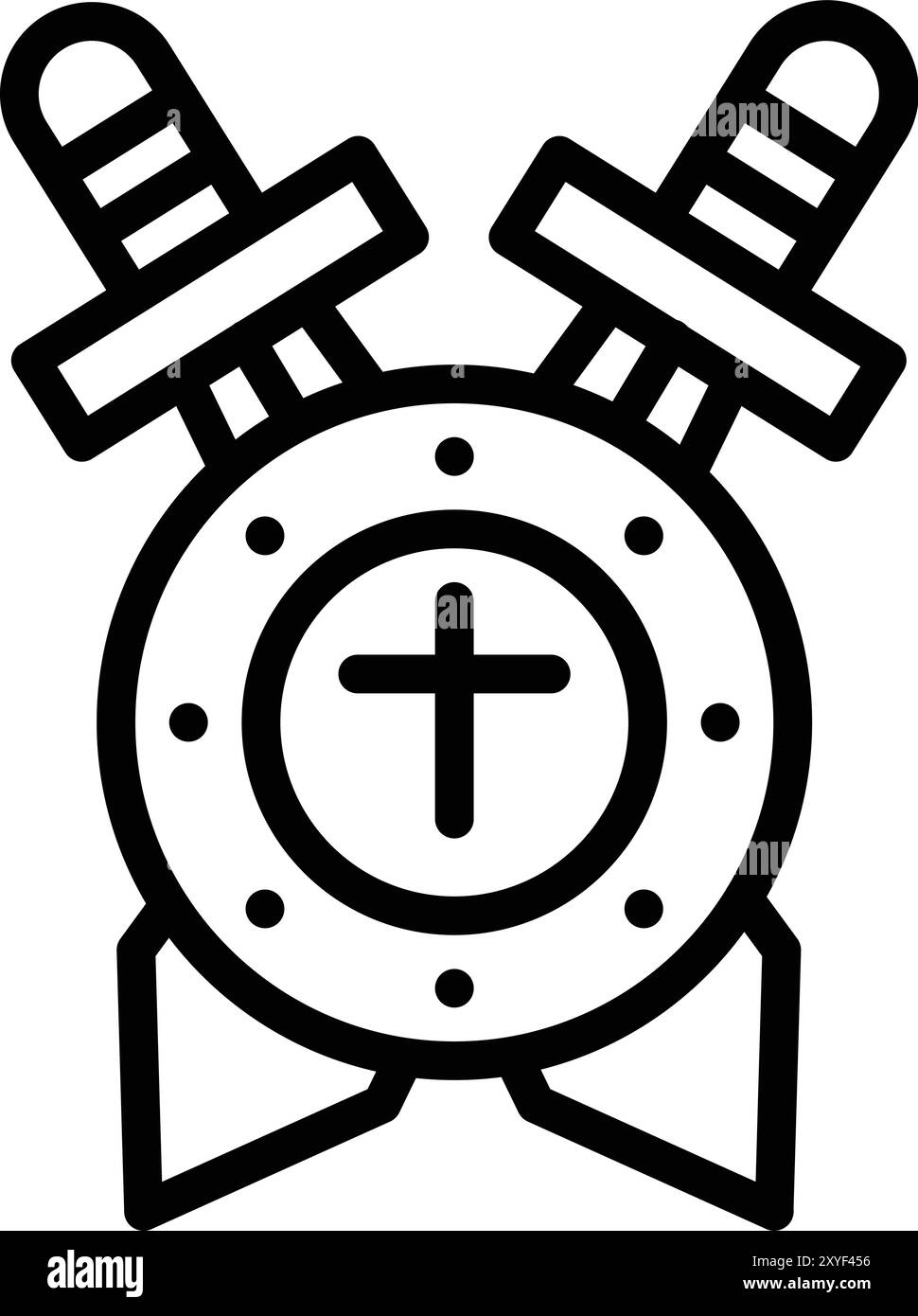 Schild mit Schwert Vektor Icon Design Illustration Stock Vektor