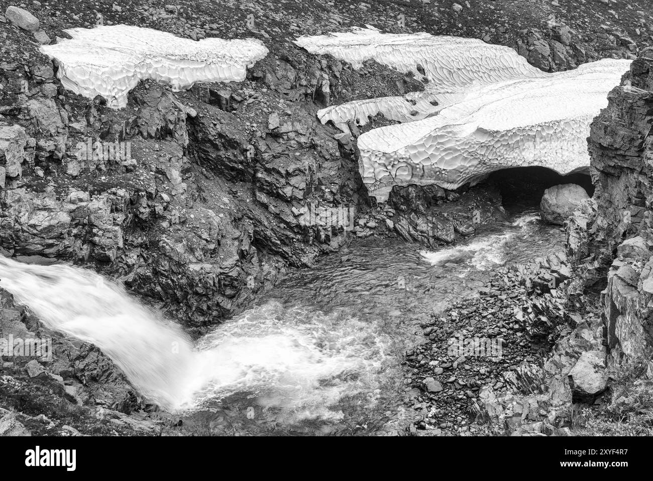 Fluss in den Abisko-Alpen, Norrbotten, Lappland, Schweden, Juli 2013, Europa Stockfoto