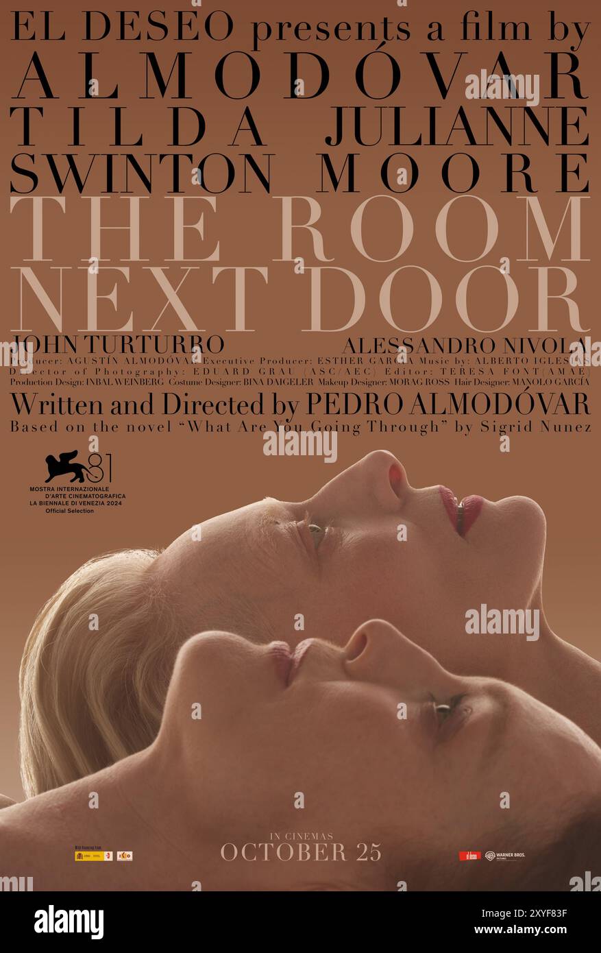 Das Zimmer nebenan Poster Julianne Moore & Tilda Swinton Stockfoto