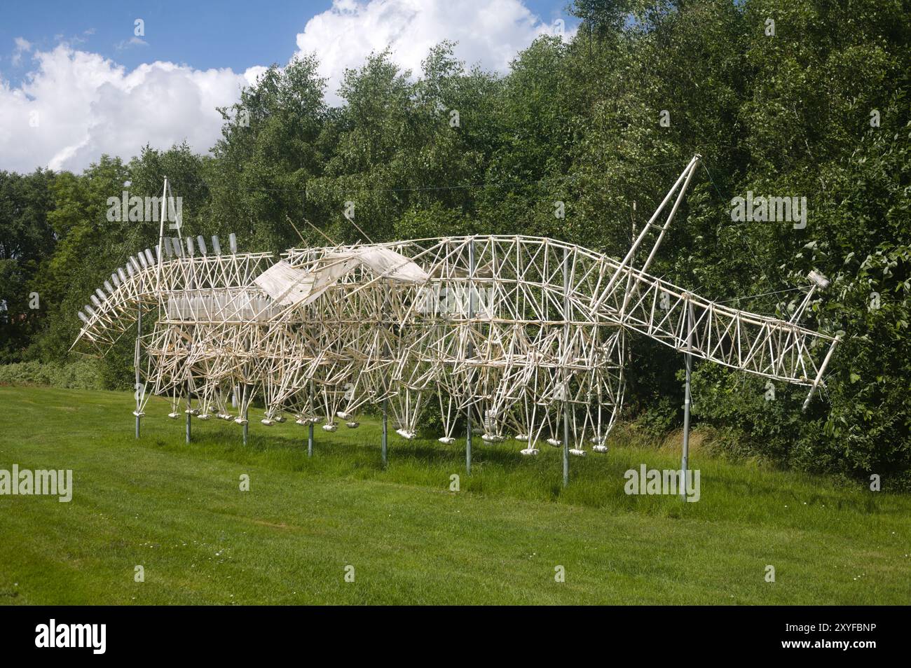 Strandbeest des niederländischen Künstlers Theo Jansen im Heart Art Museum in Herning Dänemark Stockfoto