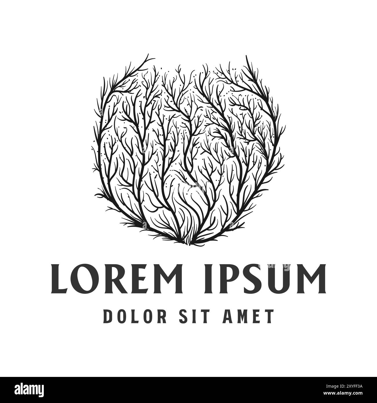 Vintage Retro Texas Dead Dry Tumbleweed Pflanze Baum Illustration Vektor Stock Vektor