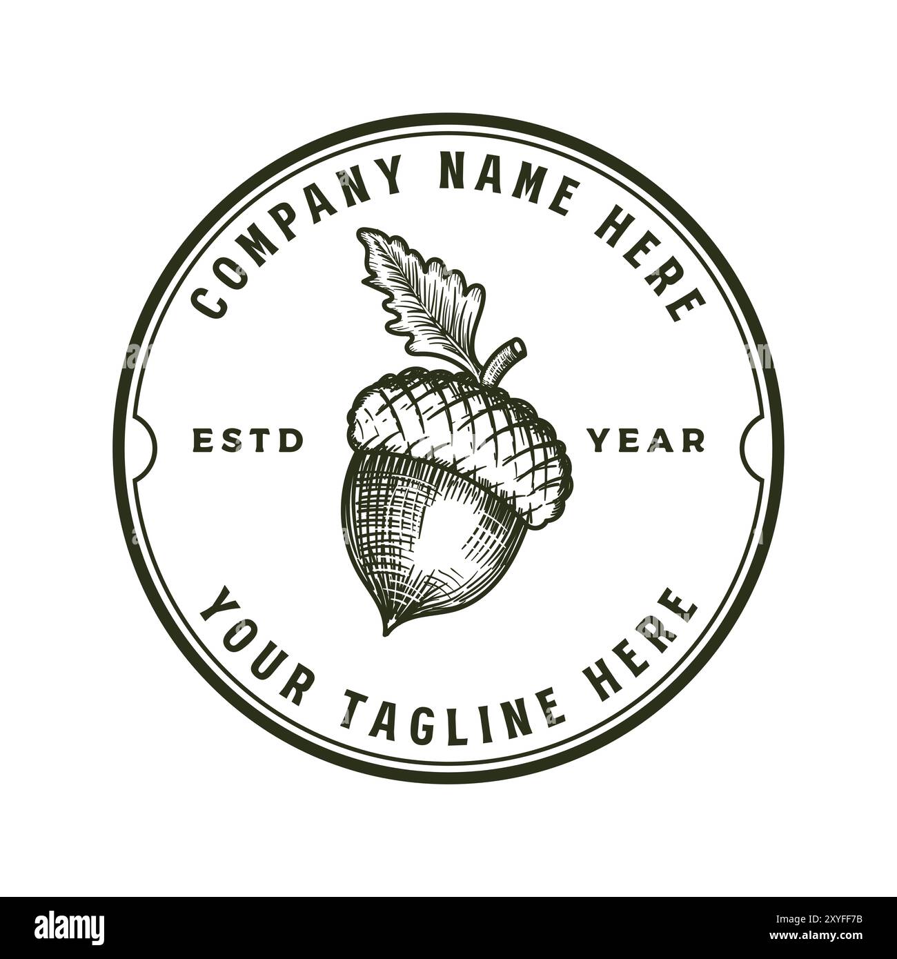 Vintage Retro Hipster Eiche Nuss Acorn Abzeichen Emblem Label Design Vektor Stock Vektor