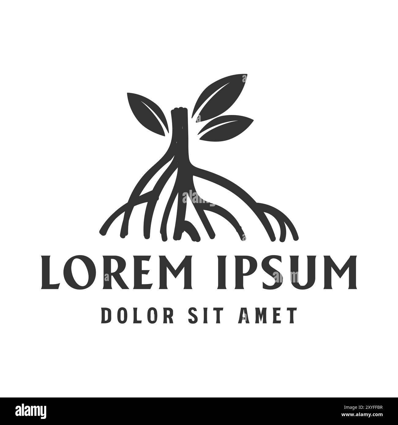 Mangrovenwurzeln Pflanze Baum für Garten Park Erhaltung Illustration Design Vektor Stock Vektor