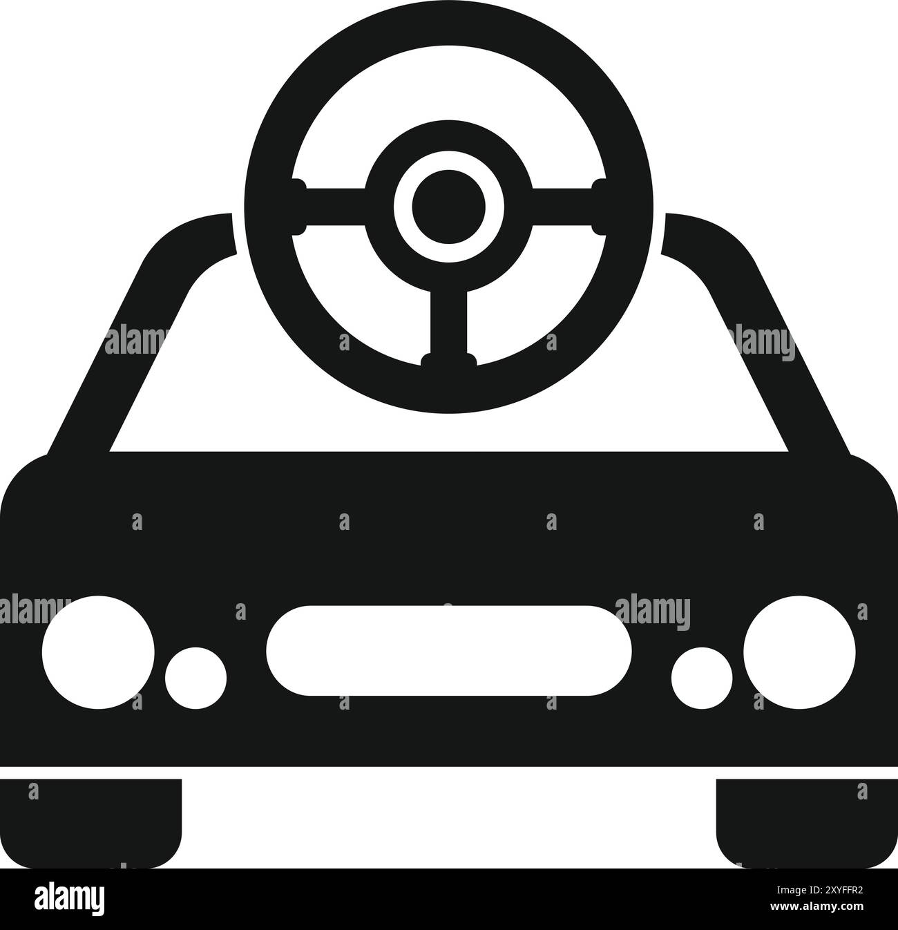 Einfaches Vektorsymbol, das das Fahren eines Autos darstellt, ideal für Websites oder Apps über Autos oder das Fahren Stock Vektor