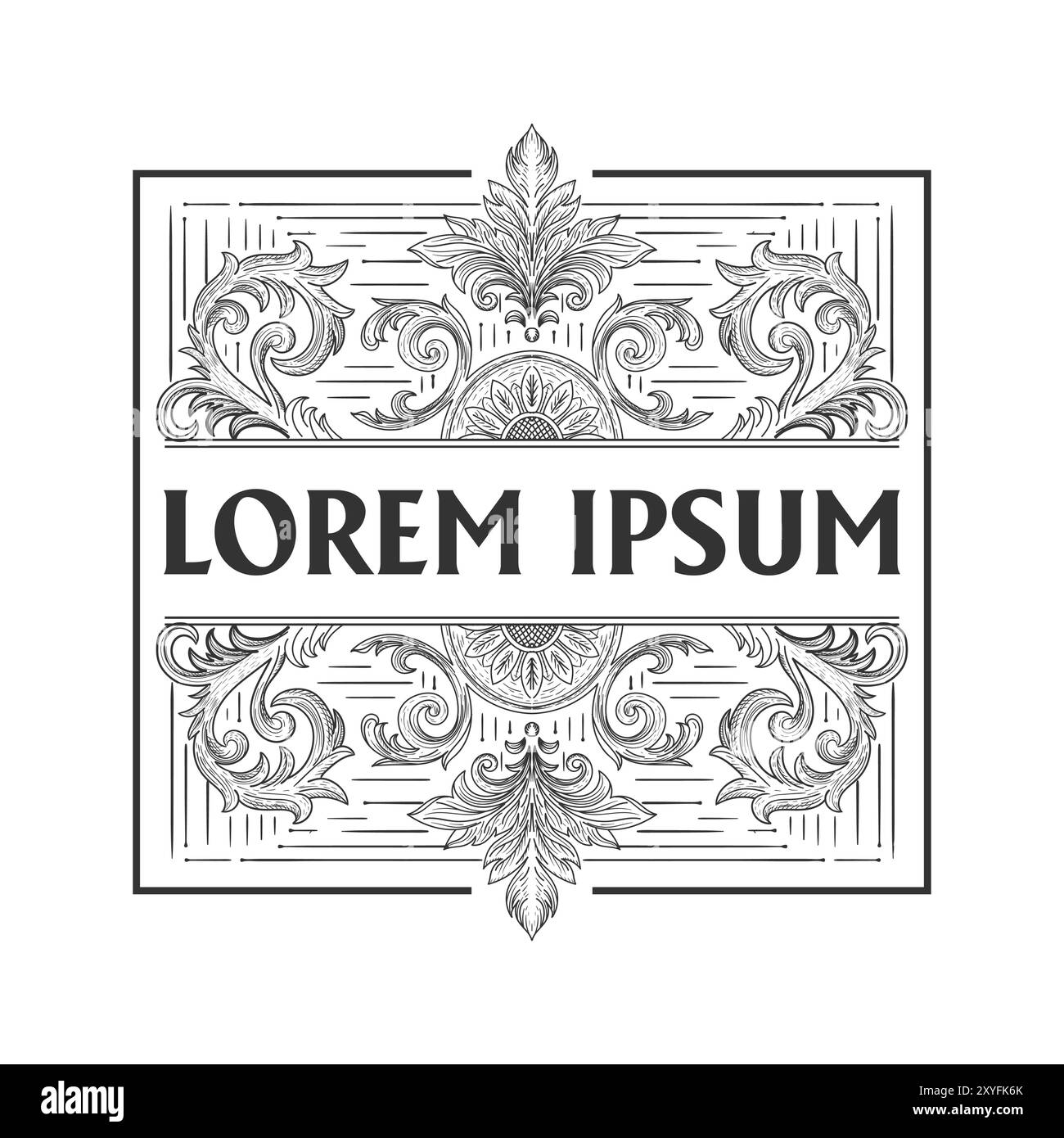 Old Square Classic Vintage Retro Ornament Border Rahmen Royal Badge Emblem Stempel Label Design Vektor Stock Vektor