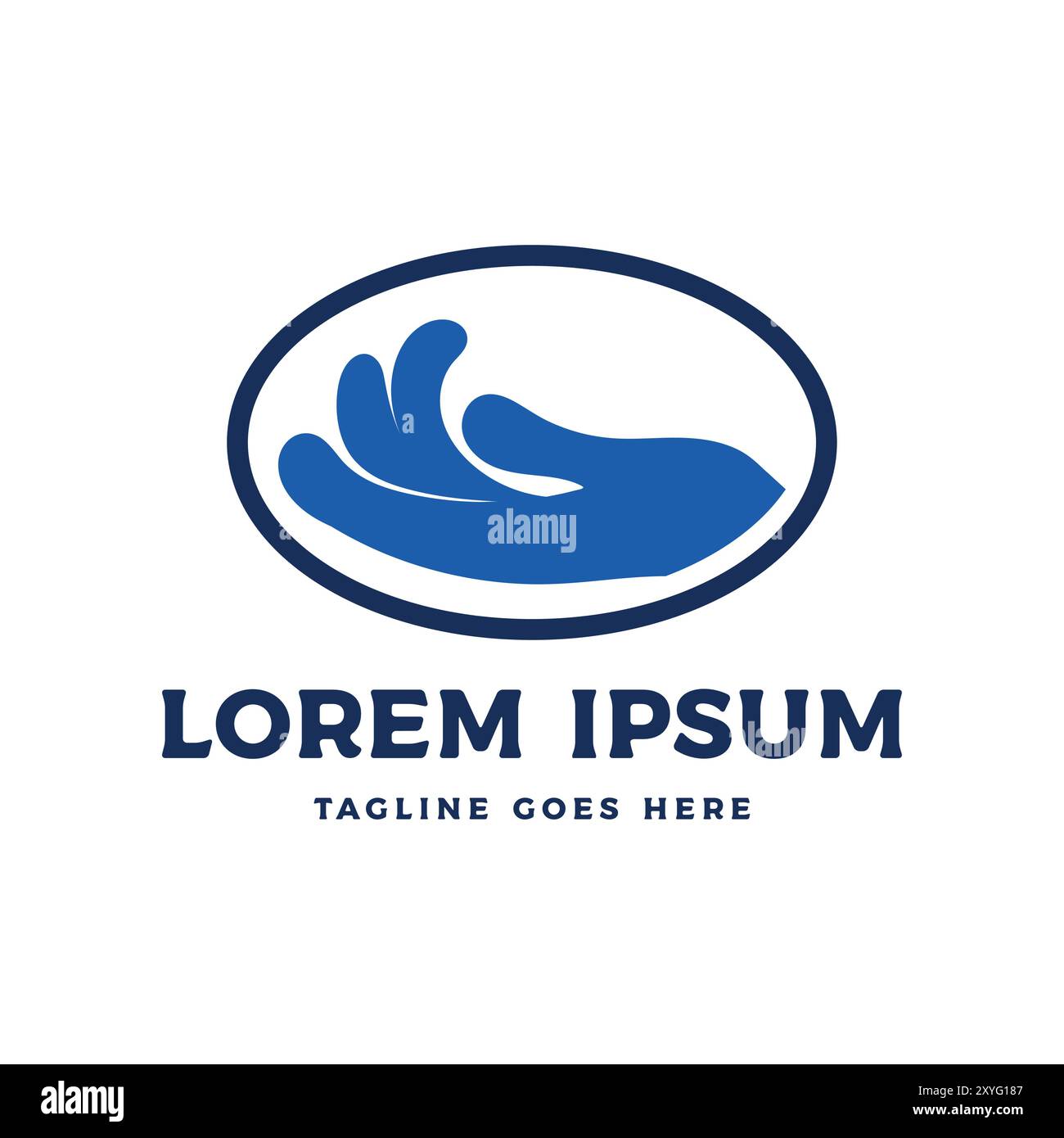 Einfache Minimalistische Handform Ocean Sea Wave Icon Illustration Design Vektor Stock Vektor