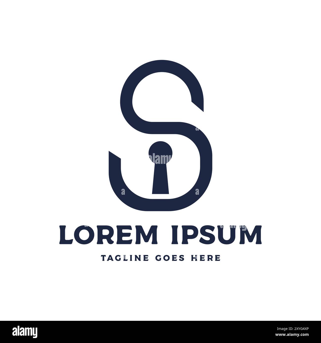 Anfangsbuchstabe S mit Keyhole Vorhängeschloss für sicheren Sicherheitsschutz Symbol Illustration Design Vektor Stock Vektor