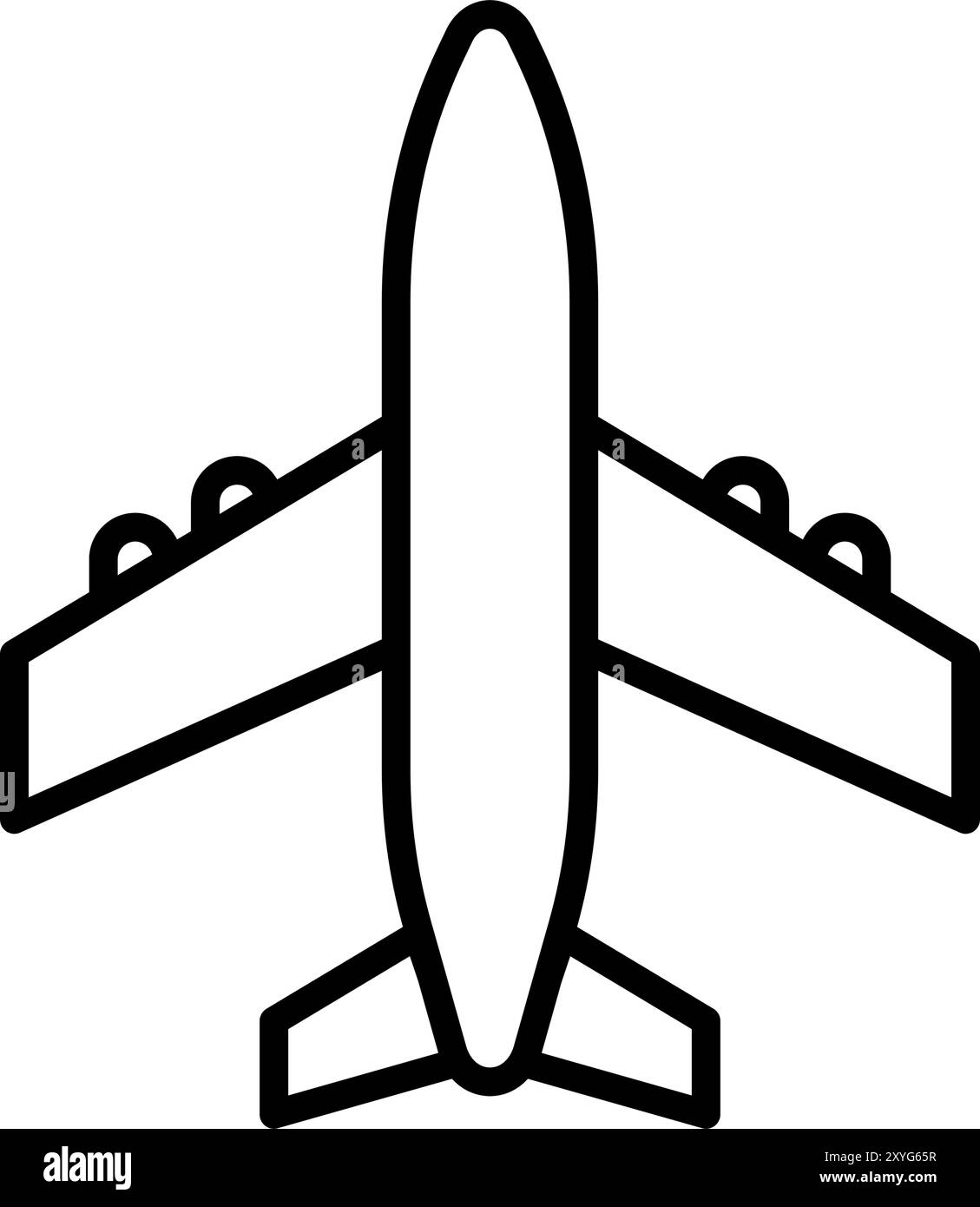 Symbol für das Passagierflugzeug. Vektorgrafik umreißen Stock Vektor