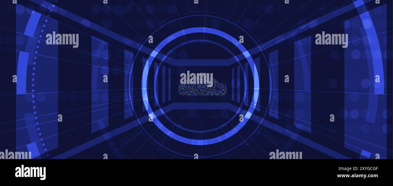 Förderung von Innovation und Zusammenarbeit durch fortschrittliche Cloud-Technologie-Infrastruktur Stock Vektor