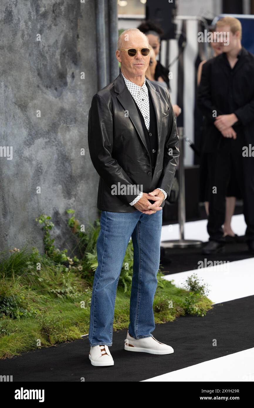 London, Großbritannien. August 2024. Michael Keaton nimmt an der BeetleJuice BeetleJuice Filmpremiere Teil, die auf der Cineworld am Leicester Square stattfindet. Quelle: SOPA Images Limited/Alamy Live News Stockfoto