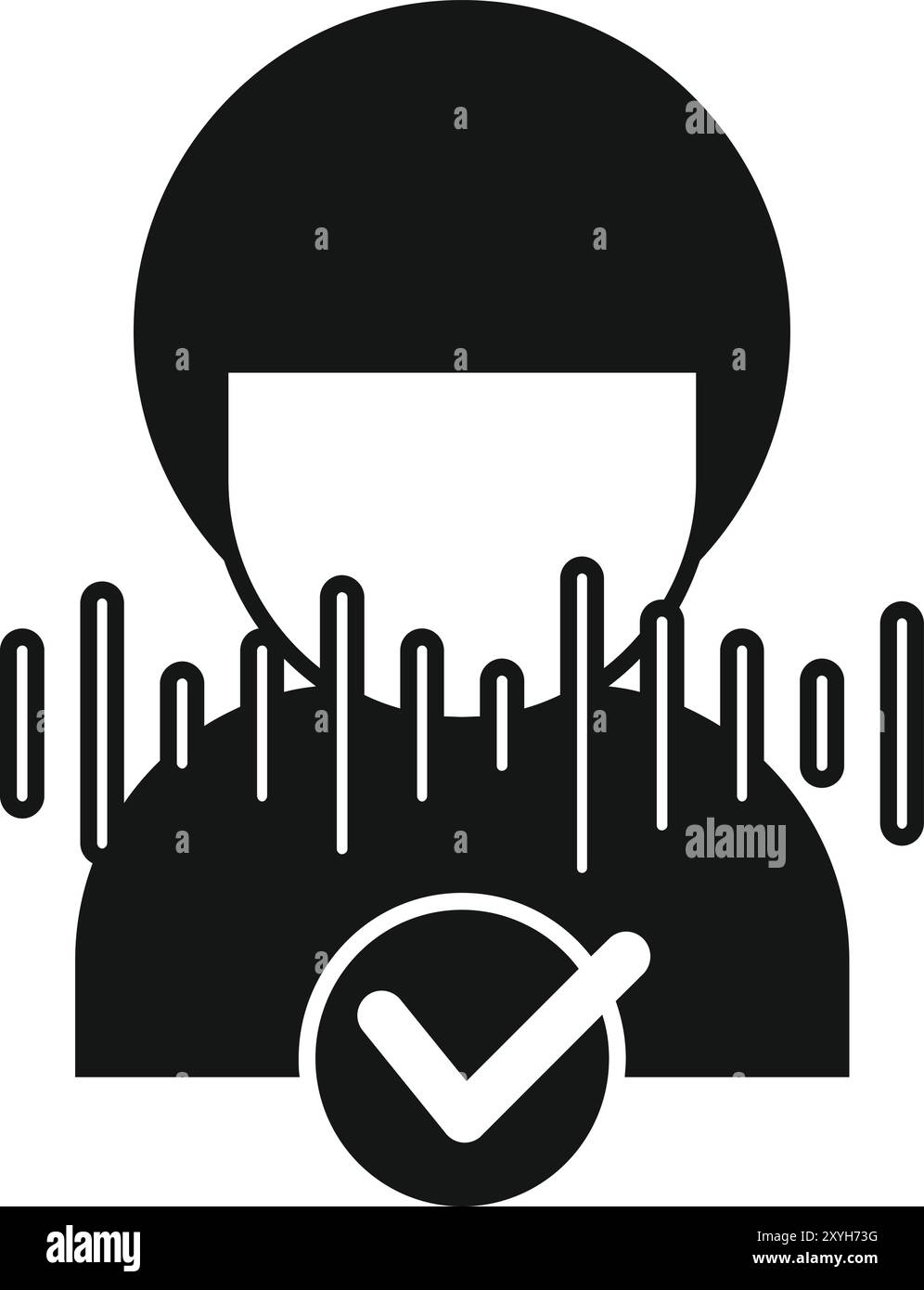 Das Spracherkennungssystem identifiziert und verifiziert den Benutzer anhand von Sprachbiometrie Stock Vektor