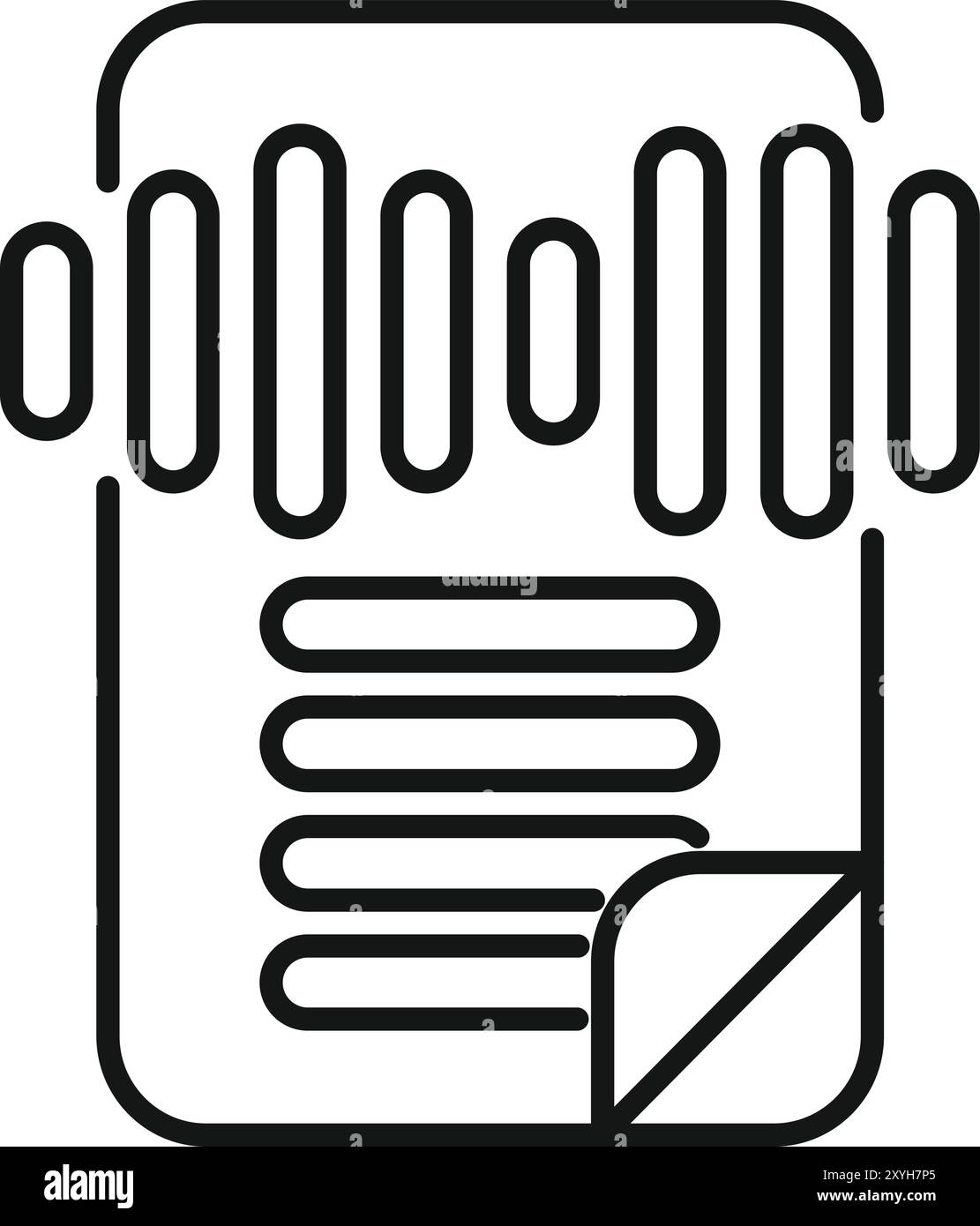 Lineares Vektorsymbol der Spracherkennungssoftware, die eine Audiodatei konvertiert Stock Vektor