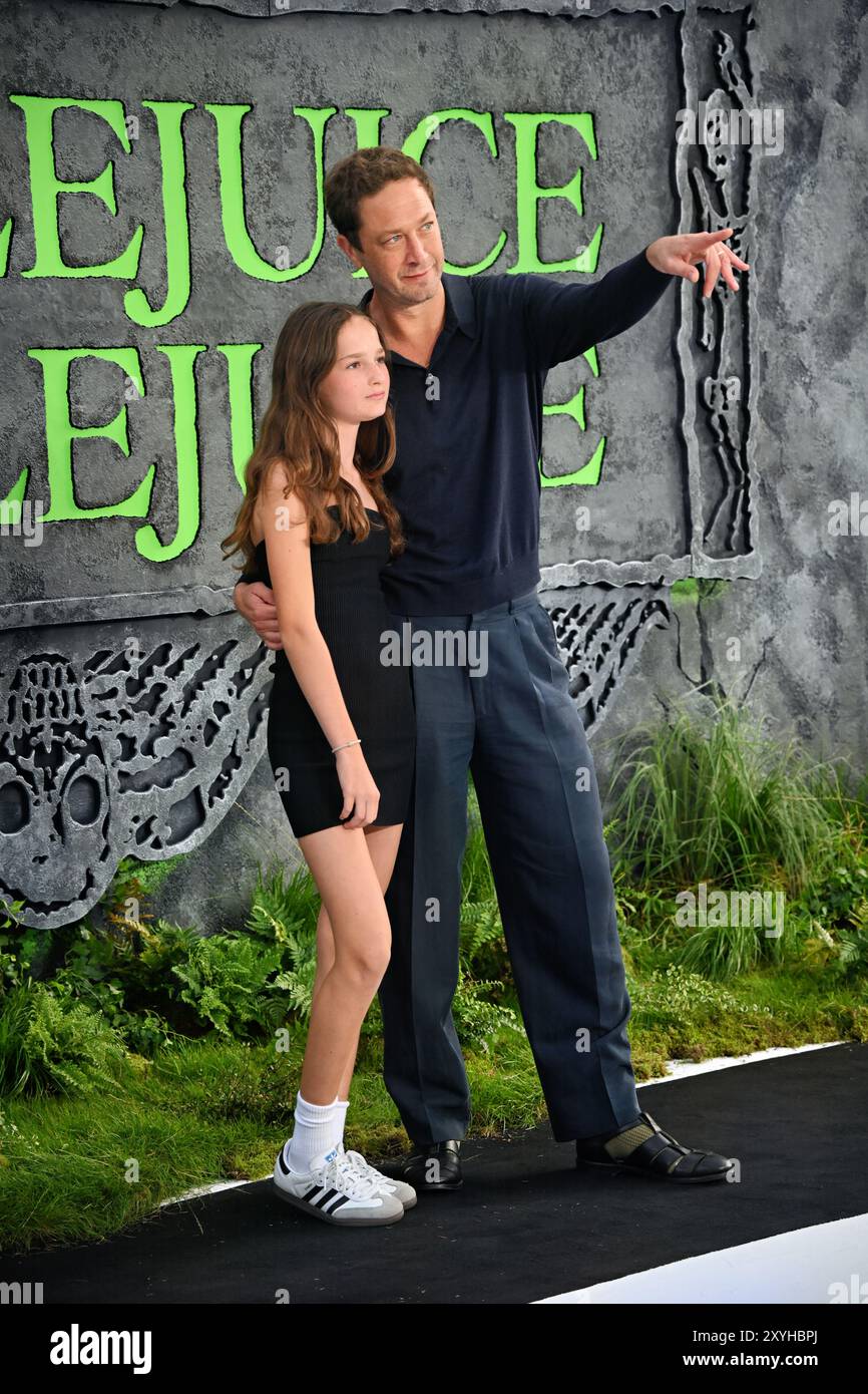 LONDON, GROSSBRITANNIEN. August 2024. EBON Moss-Bachrach besucht BeetleJuice BeetleJuice - UK Premiere im Cineworld Cinema - London Leicester Square, London, UK. (Quelle: Siehe Li/Picture Capital/Alamy Live News Stockfoto