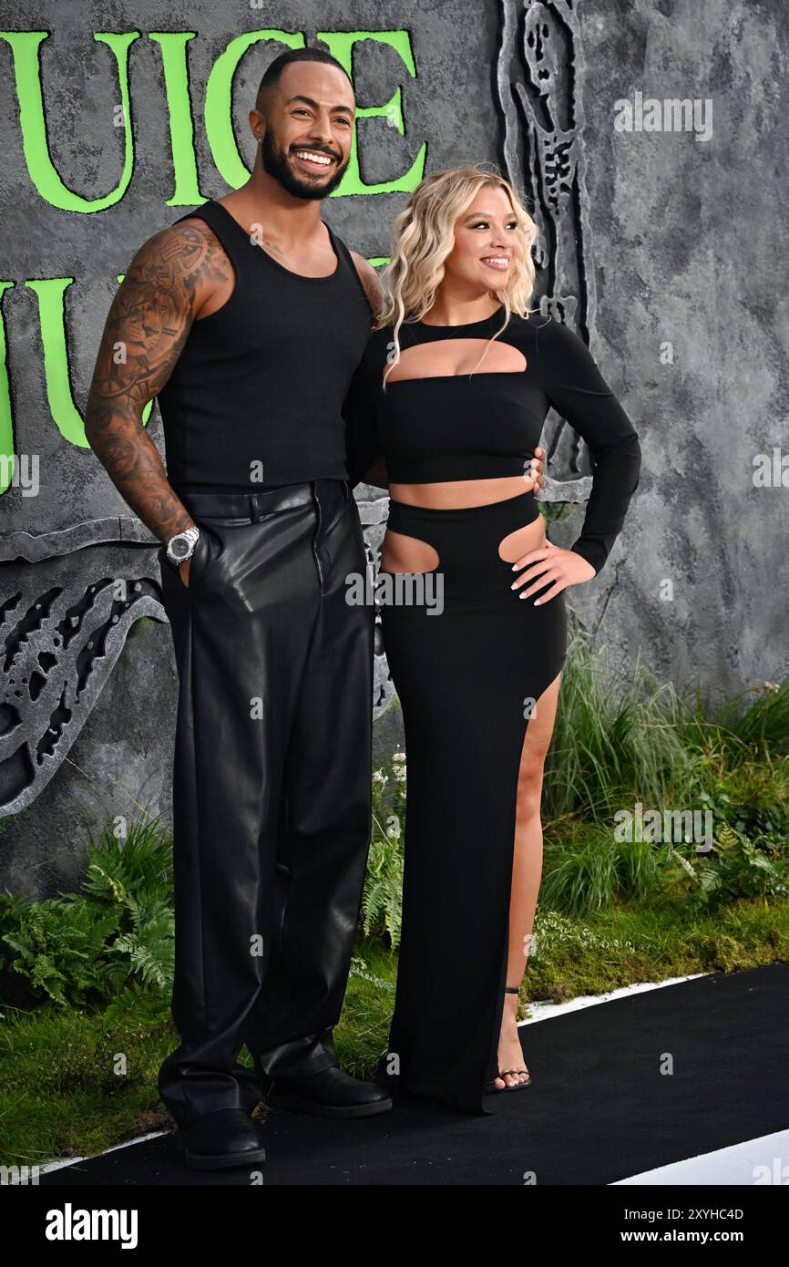 LONDON, GROSSBRITANNIEN. August 2024. Tyler West, Molly Rainford besucht BeetleJuice BeetleJuice - UK Premiere im Cineworld Cinema - London Leicester Square, London, UK. (Quelle: Siehe Li/Picture Capital/Alamy Live News Stockfoto