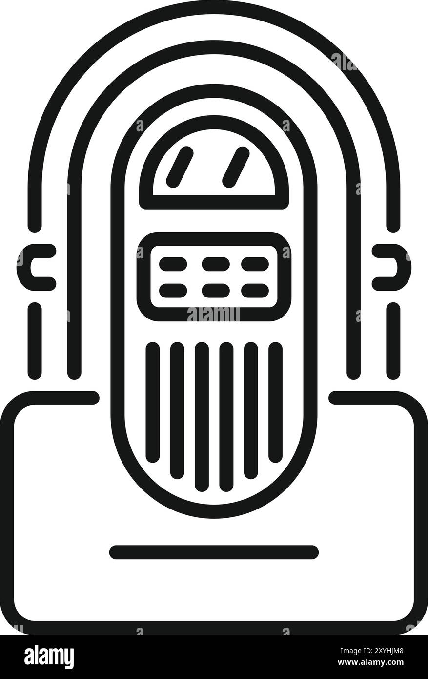 Klassische Jukebox im Retro-Design, die Musik in einem Vintage-Ambiente wiedergibt Stock Vektor