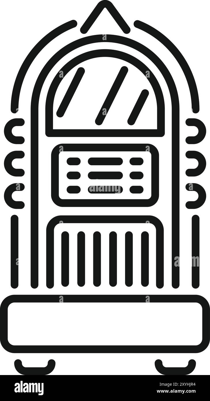 Diese einfache Strichkunst-Ikone erinnert an die Nostalgie einer vergangenen Epoche der Musik Stock Vektor