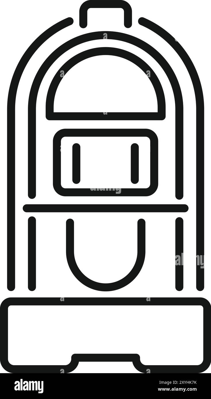Einfaches lineares Vektorsymbol einer Vintage-Jukebox, die Musik spielt Stock Vektor