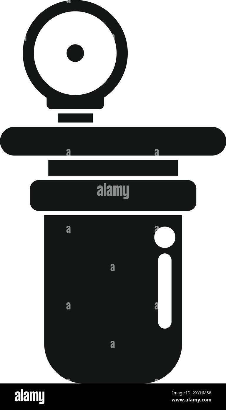 Spermabank-Kolben-Symbol in schlichtem Stil isoliert auf weißem Hintergrund Stock Vektor