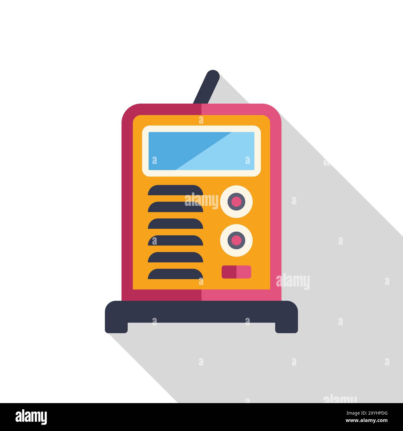 Tragbare Schweißmaschine mit langem Schatteneffekt, ideal für die Darstellung industrieller Konzepte Stock Vektor