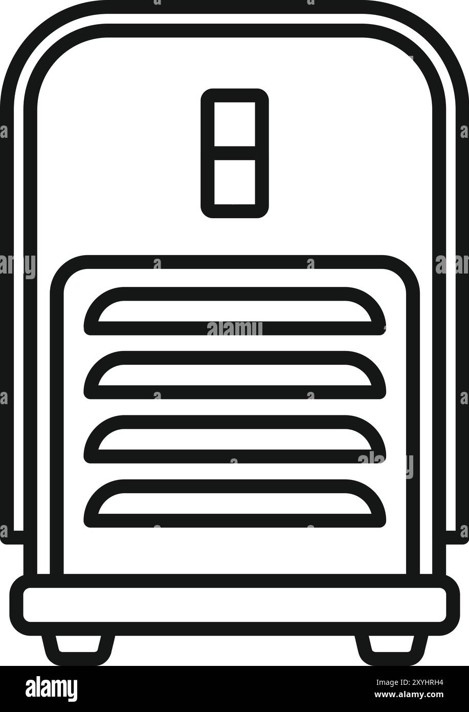 Einfaches und modernes Line Art Symbol einer elektrischen Heizung, perfekt für Heizlösungen und Haushaltsgeräte Stock Vektor