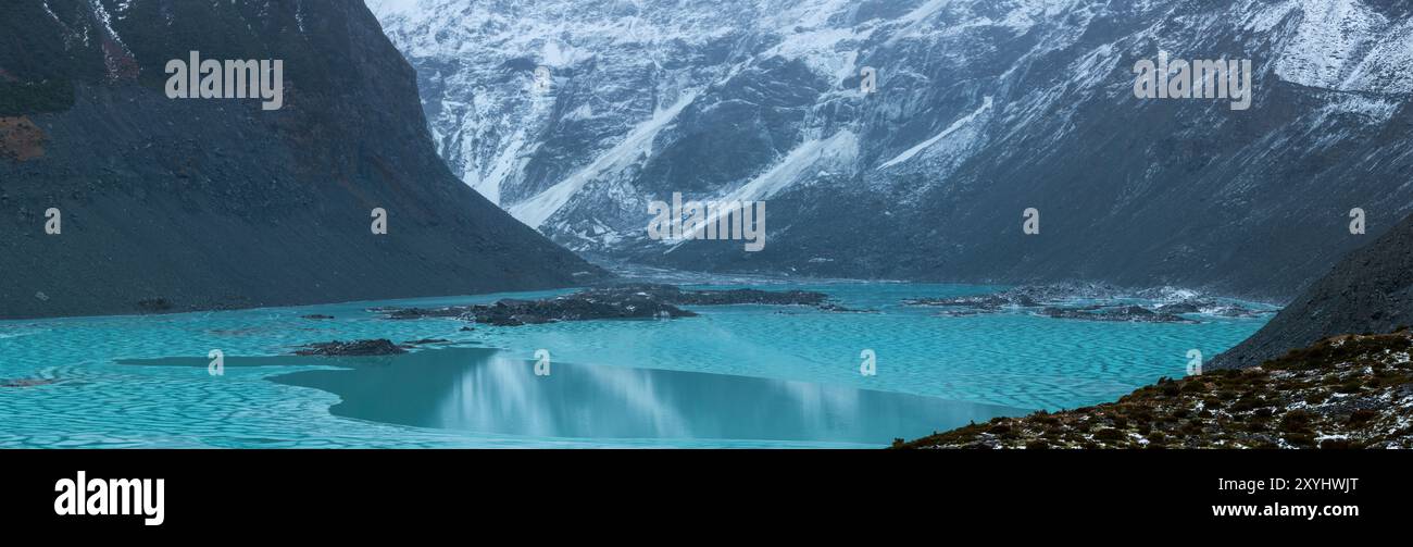 Mueller Lake am Hooker Valley Track, Aoraki/Mount Cook National Park. Stockfoto