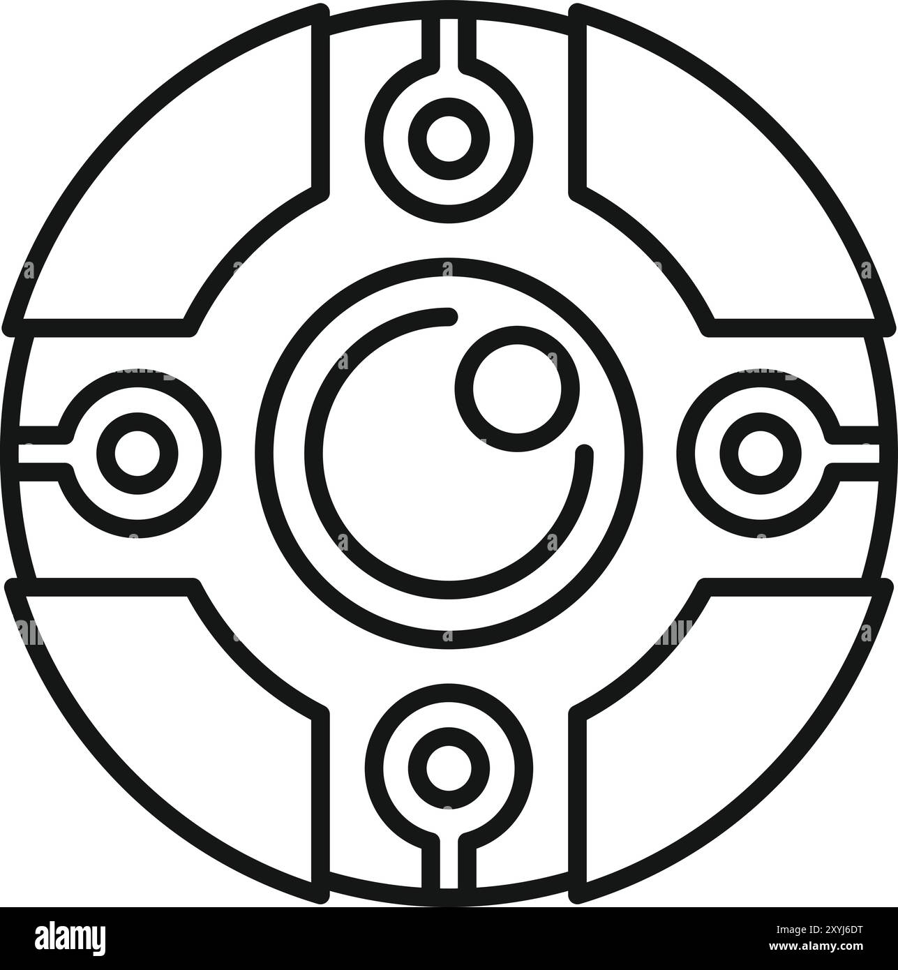 Rundwebkamera nimmt auf, moderne Videoüberwachung sorgt für Sicherheit Stock Vektor