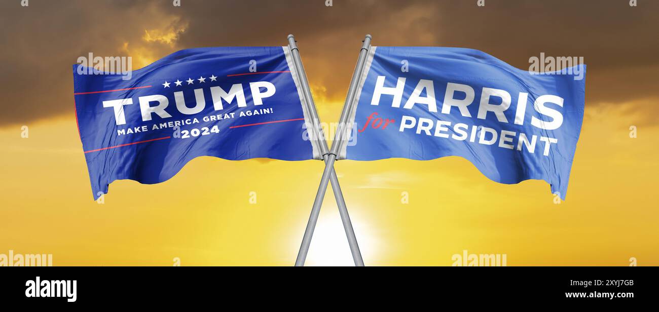 donald Trumpf gegen kamala harris Debatte Stockfoto