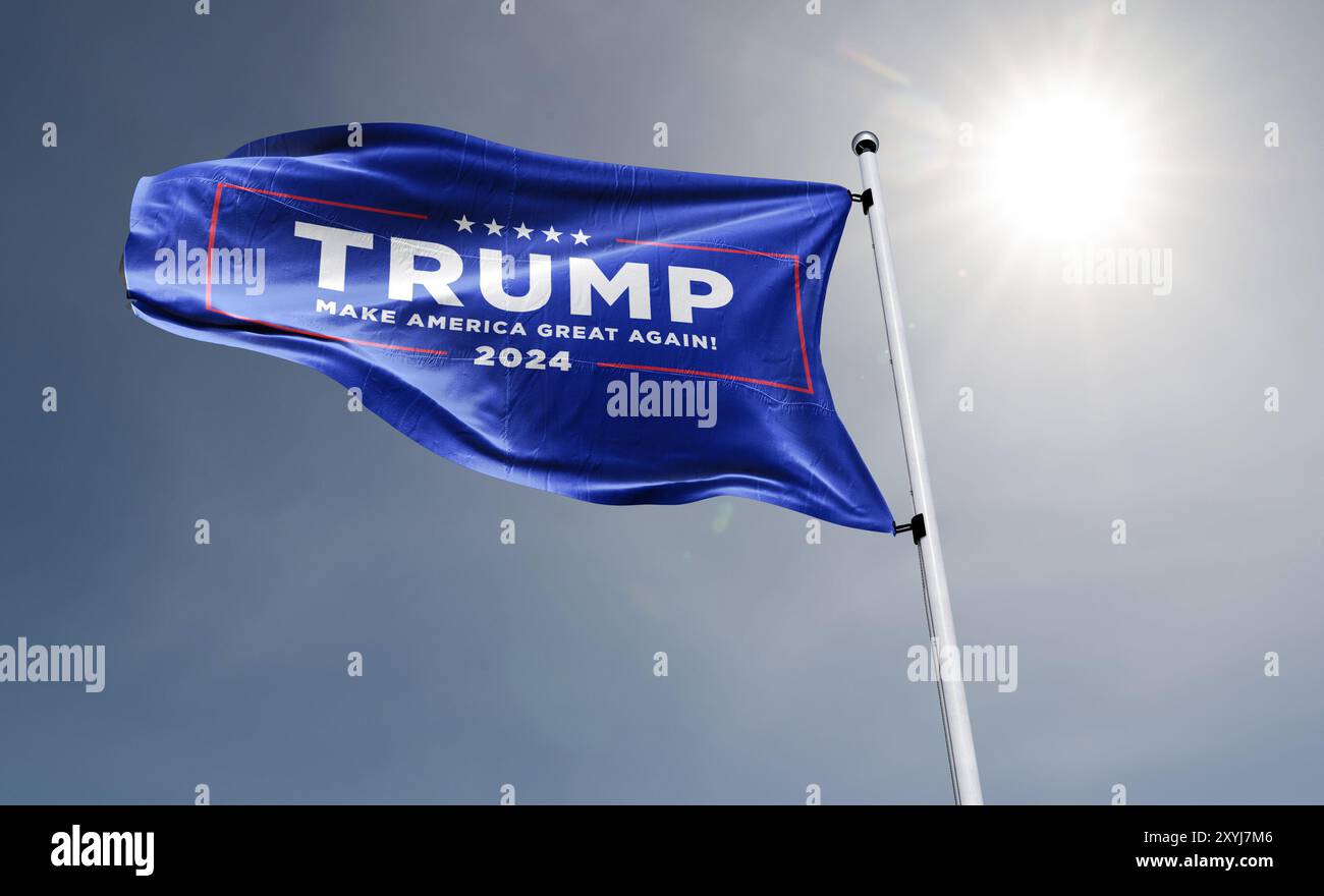 Donald Trump 2024 Flagge des Präsidentschaftswahlkampfs Stockfoto