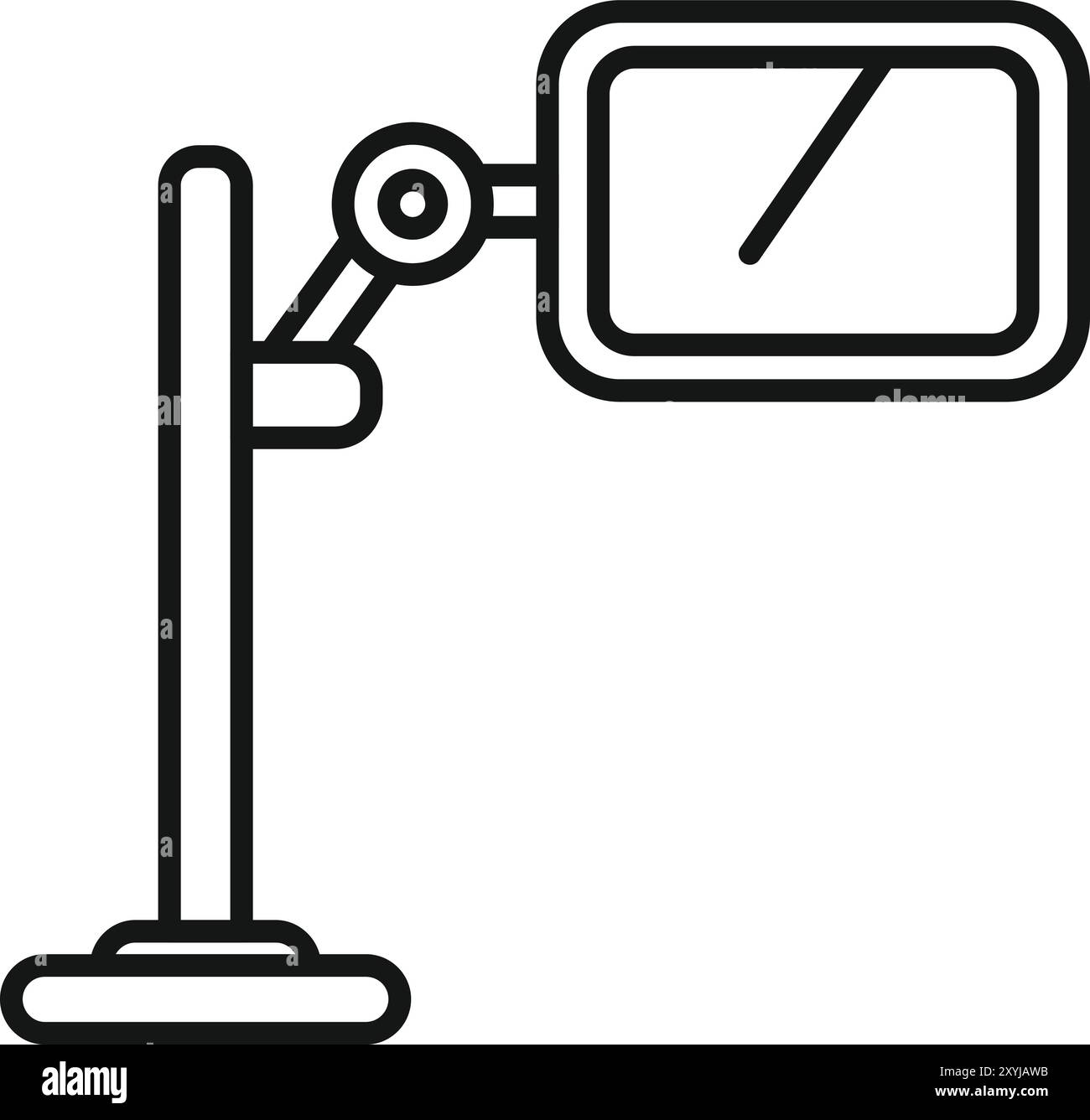 Einfaches Vektorsymbol eines Telefonhalters mit verstellbarem Arm Stock Vektor